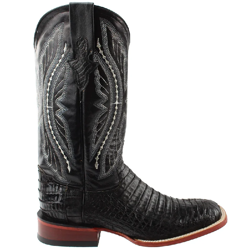 Belly Caiman Square Toe Cowboy Boots