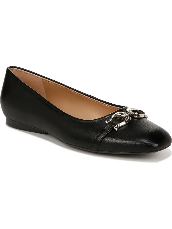 Charlotte Womens Leather Slip On Ballet Flats