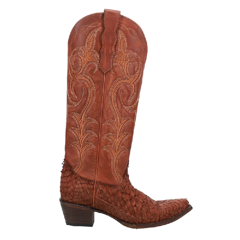 Fish Embroidered Snip Toe Cowboy Boots