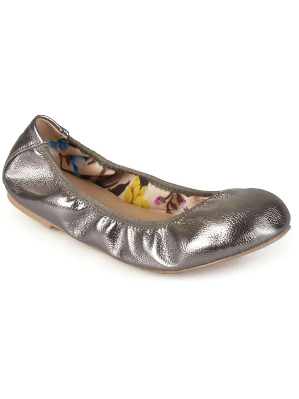 Womens Metallic Ballet Flats