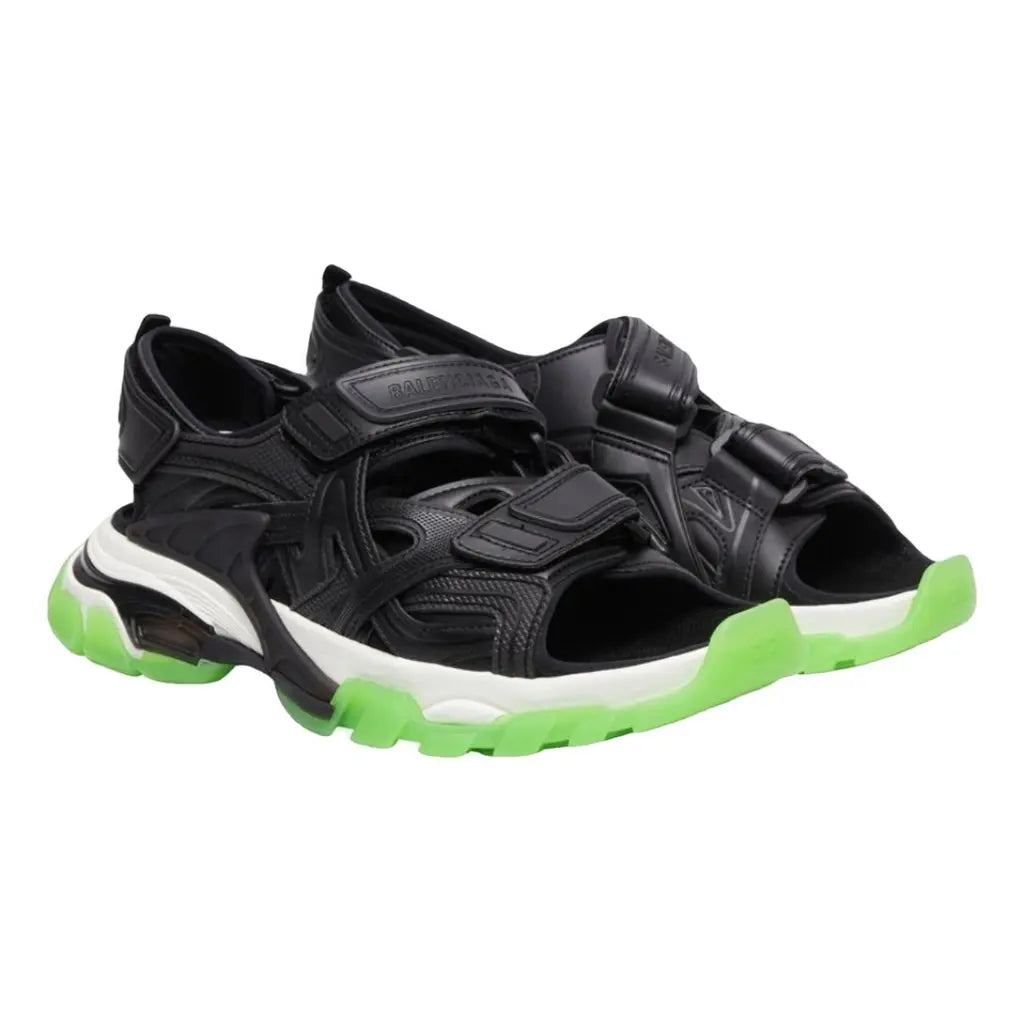 Weekend Deals That Dazzle Balenciaga Track Sandal 'black, White And Green Sole'