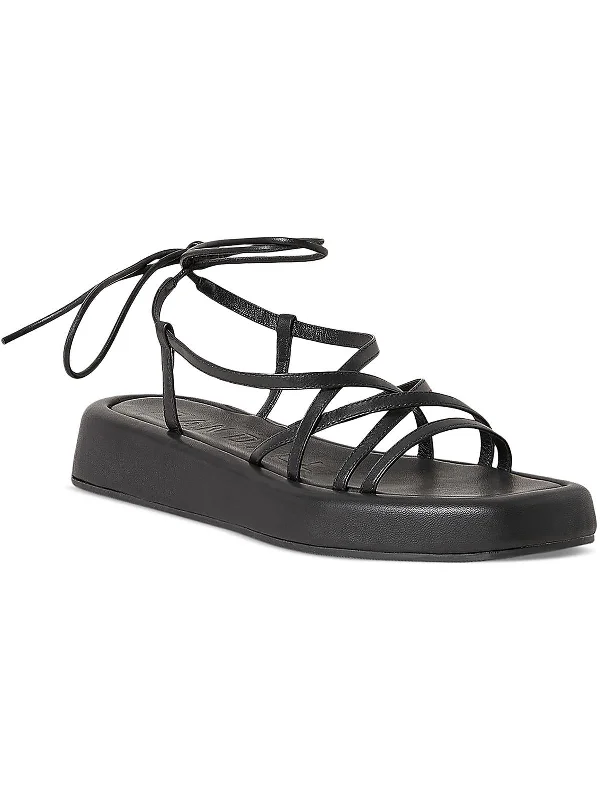 Beau-N Womens Leather Strappy Lace-Up