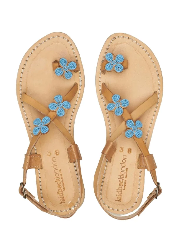 Blyth Flat Sandal In Turquoise