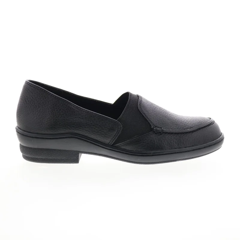 Savings Soar This Weekend David Tate Stretchy Womens Black Narrow Leather Slip On Loafer Flats Shoes