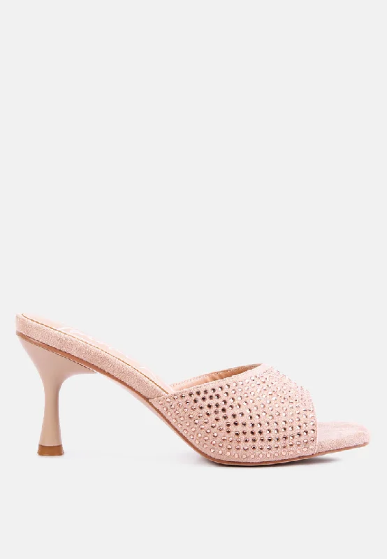 imprint diamante stud slip on sandals