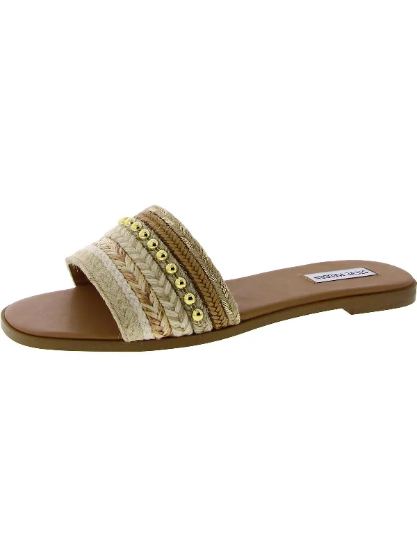 Kassi Womens Woven Embellished Slide Sandals