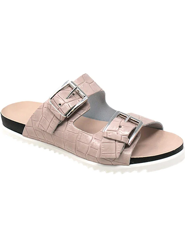 Exclusive Offers Lonnie Womens Faux Leather Slip On Footbed Sandals