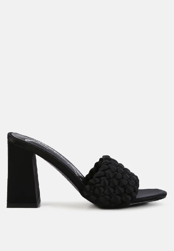 Year-End Sale lust look braided satin block sandals