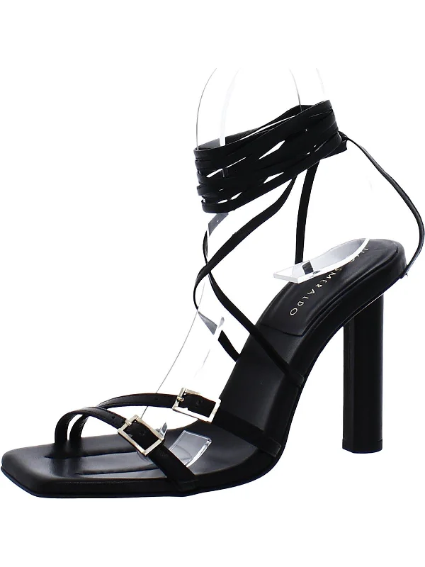 Limited Edition Maeve Womens Leather Slip-On Strappy Sandals