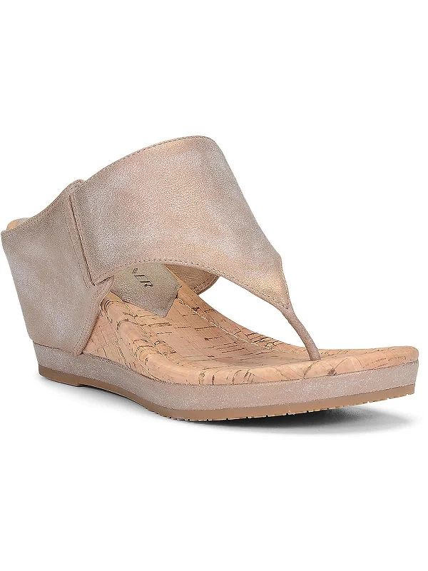 Midnight Sale Malonet 8 Womens Metallic Thong Wedge Sandals
