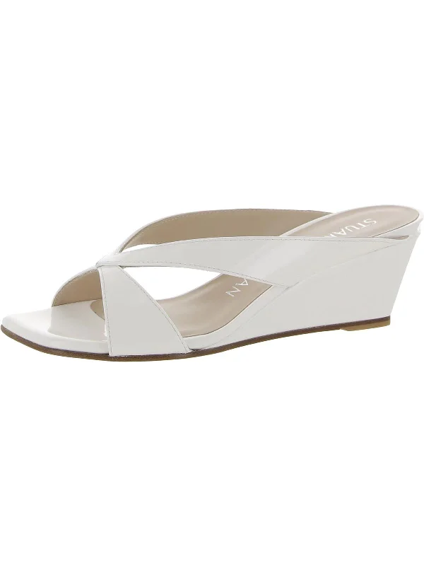 Weekend Offers You Can't Ignore Miami Womens Patent Leather Open Toe Slide Sandals