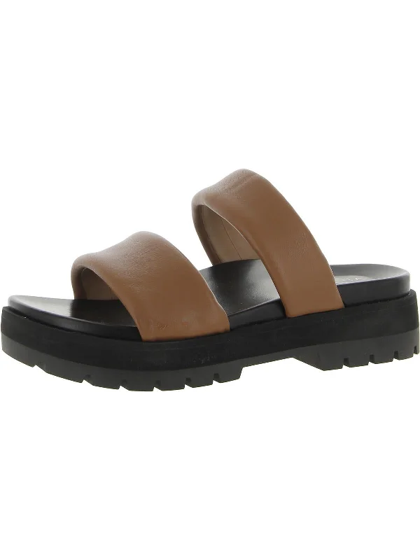Deal of the Day Modesto Womens Leather Slip-On Slide Sandals