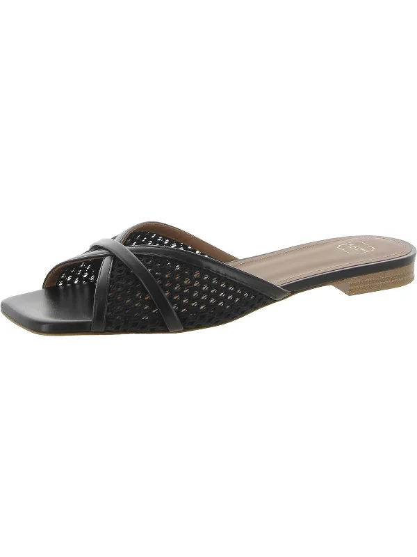 Super Discount Perla Womens Leather Peep-Toe Slide Sandals