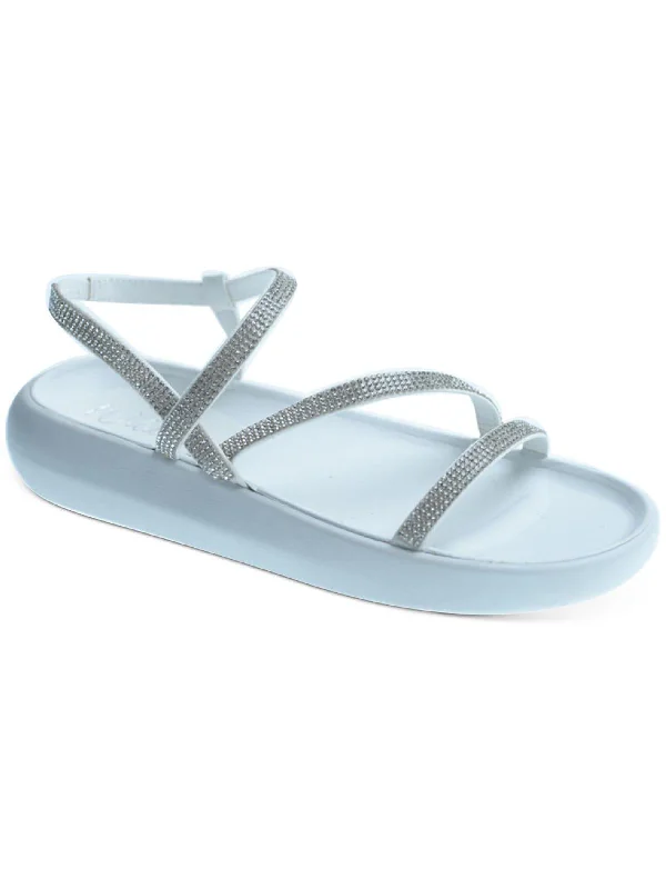 The Best Time To Shop Is Now Prudence Womens Faux Leather Open Toe Slide Sandals