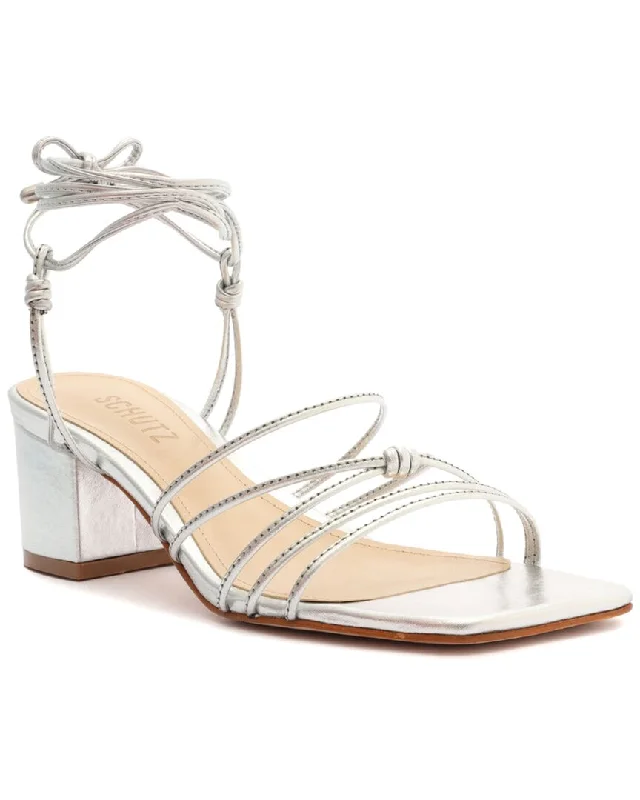 SCHUTZ Athena Block Leather Sandal