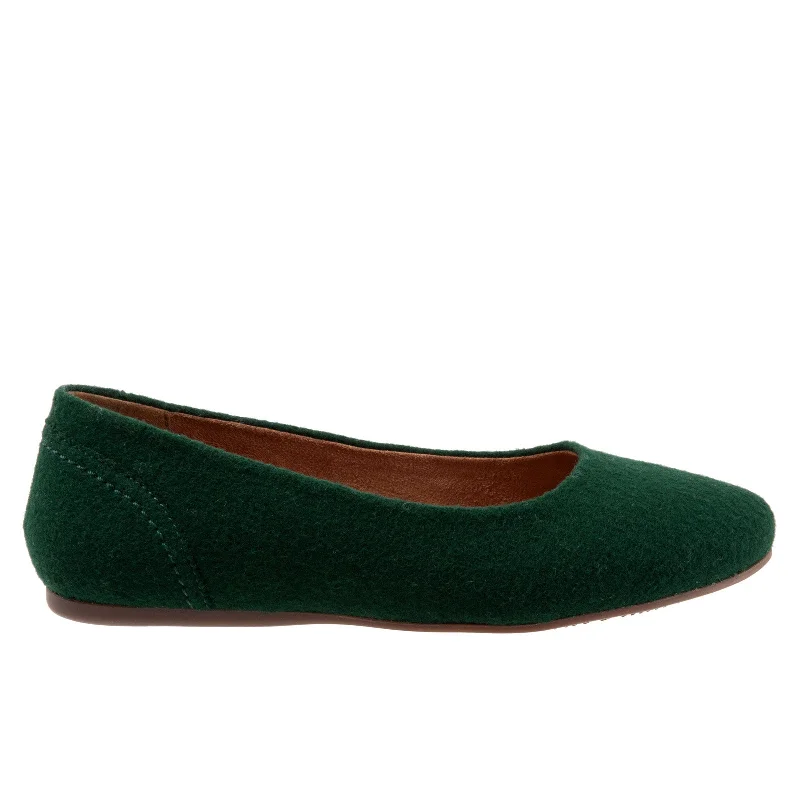 Crazy Deal Softwalk Shiraz S2160-335 Womens Green Narrow Suede Ballet Flats Shoes
