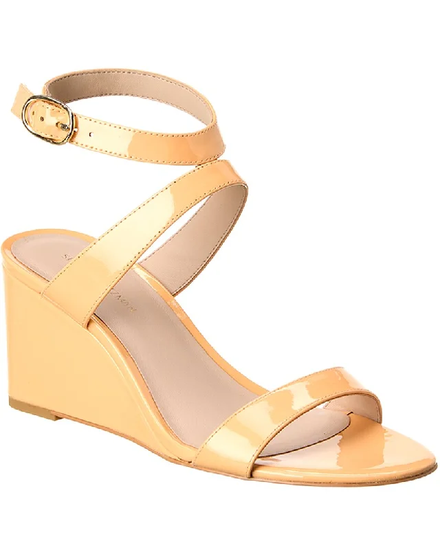 Low Cost Stuart Weitzman Ave Strap 75 Patent Wedge Sandal