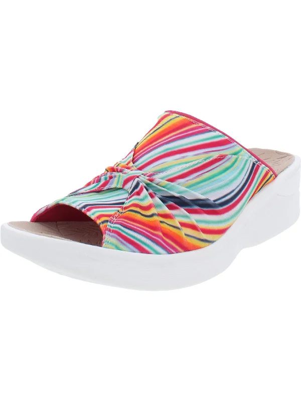 Sunburst Womens Padded Insole Slip On Wedge Sandals