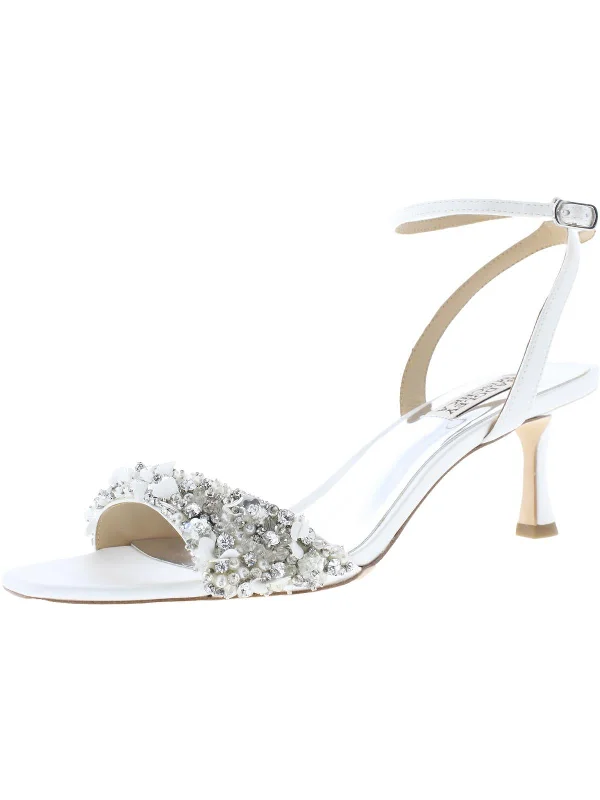 Can't Resist Telissa Womens Embellished Ankle Strap Heels