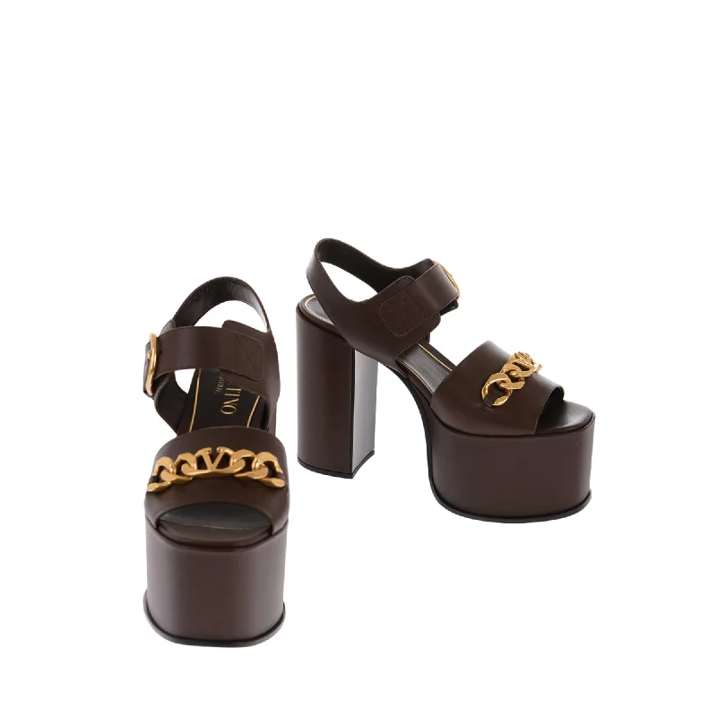 Weekend Offers You Can't Ignore Valentino leather Sandals With Chian Details Heel 13 cm 39 Shoes EU