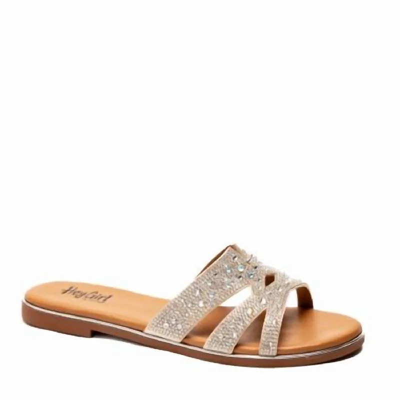 Weekend Specials to Relish Women's Flair Flat Sandals In Clear Crystal