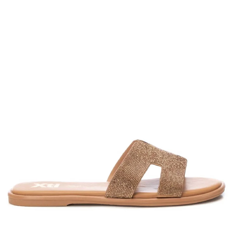 Women's Flat Sandals In Bronze