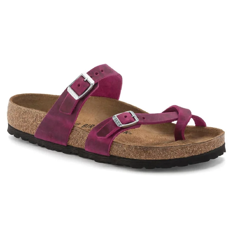 Weekend Savings Fiesta Women's Mayari Oiled Leather Sandal In Fuschia