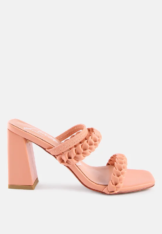 arnie braided block heel slider sandals