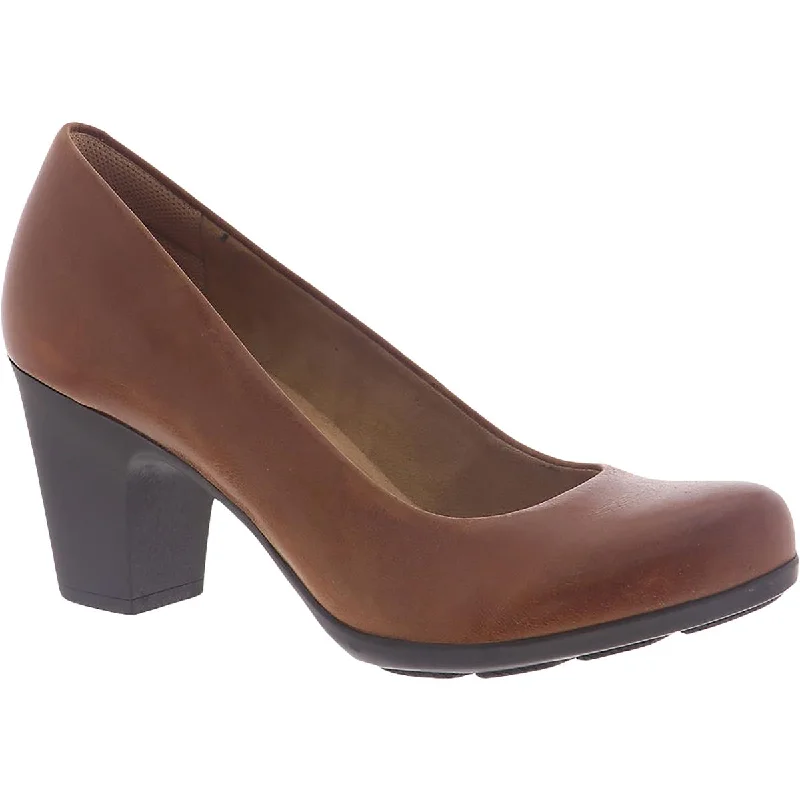 Noxi Womens Leather Block Heel Pumps