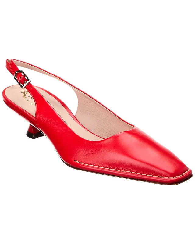 Tod’S Logo Leather Slingback Pump