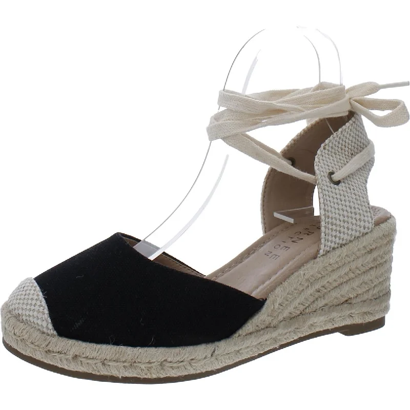 Womens F Canvas Espadrille Heels