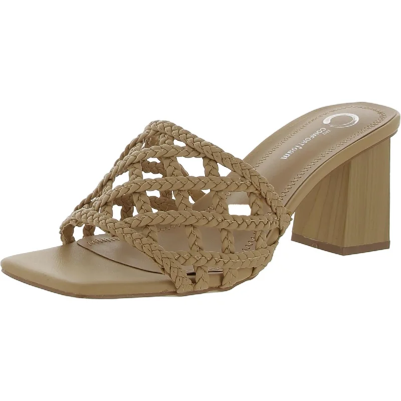 Womens Woven Slip On Heels