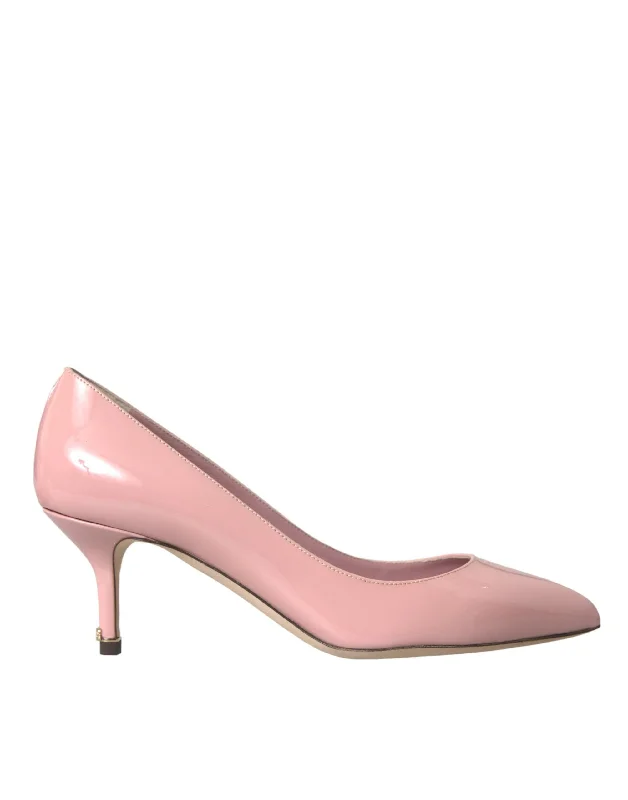 Dolce & Gabbana Light Pink Patent Leather Heels Pumps Women's Shoes