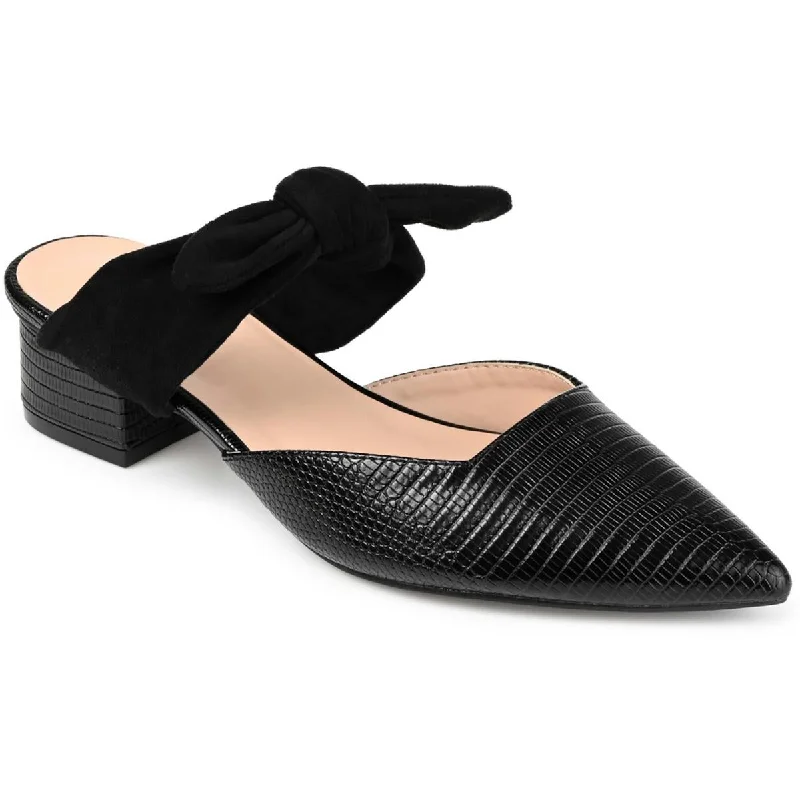 Melora Womens Patent Cushioned Footbed Mules