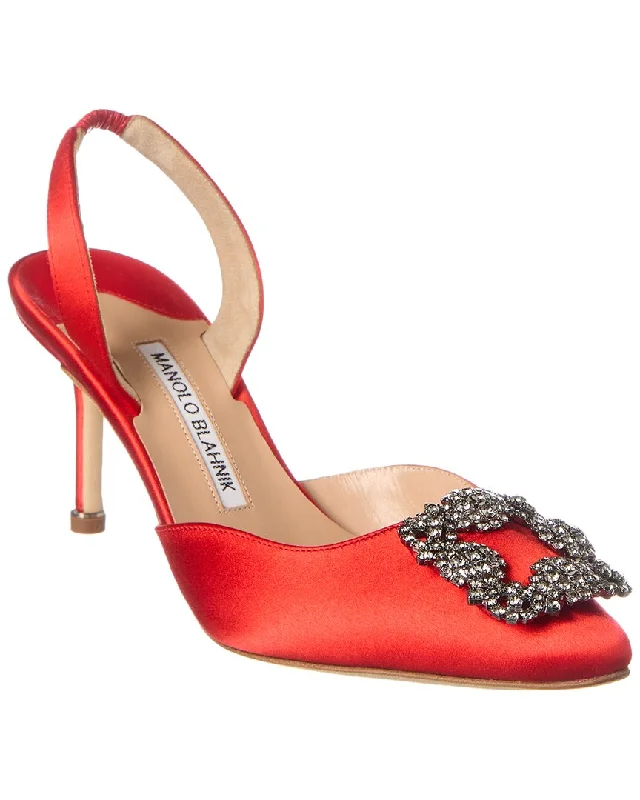 Weekend Specials to Love Manolo Blahnik Hangisli 70 Satin Slingback Pump