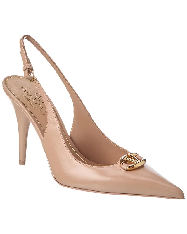 Valentino Vlogo 90 Leather Slingback Pump