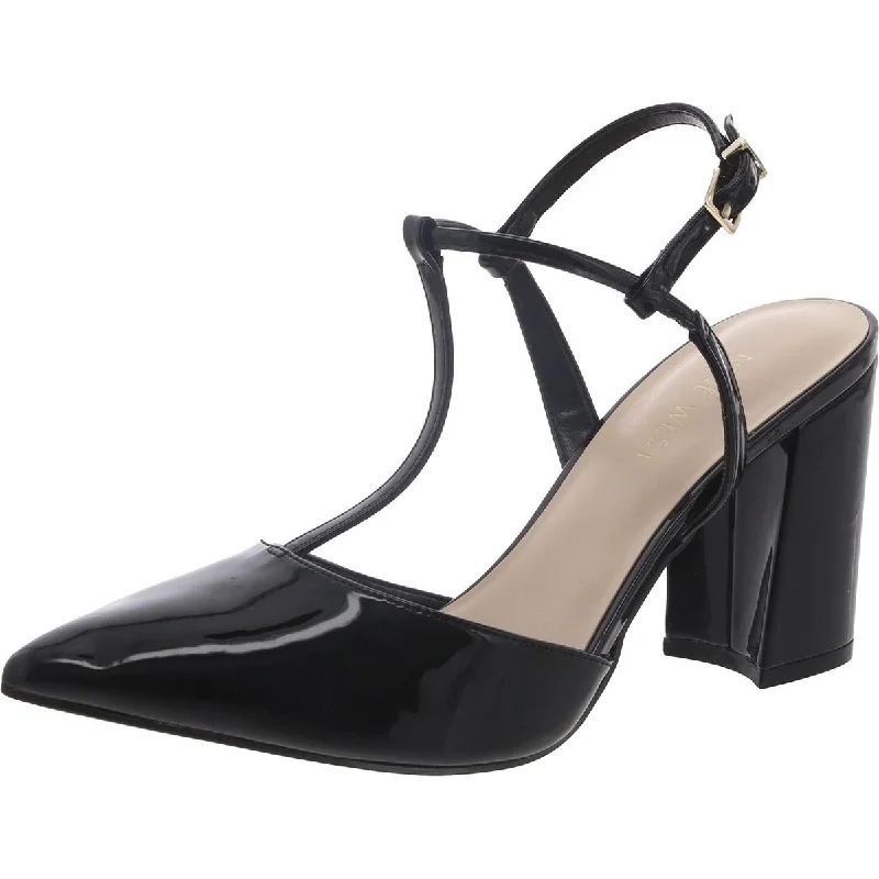 WINCINE Womens Patent Pointed toe Block Heels