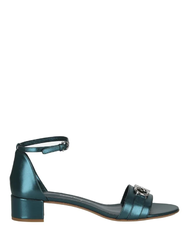 The Best Prices Como Metallic Leather Heel Sandals