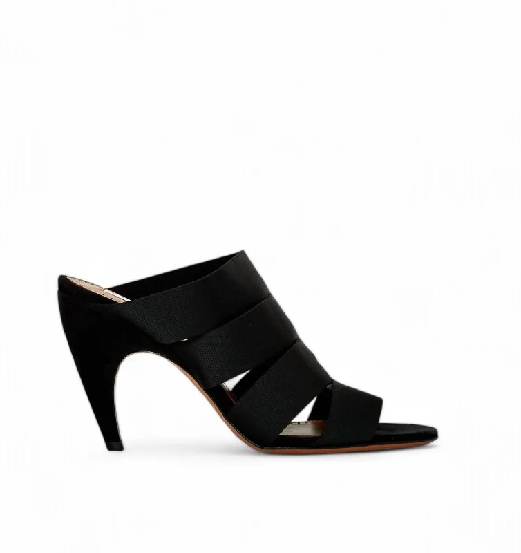 Elastic Mules In Noir