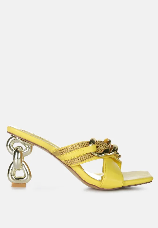 Best Prices Of The Season Happening Now evelane metallic chain heeled diamante sandals