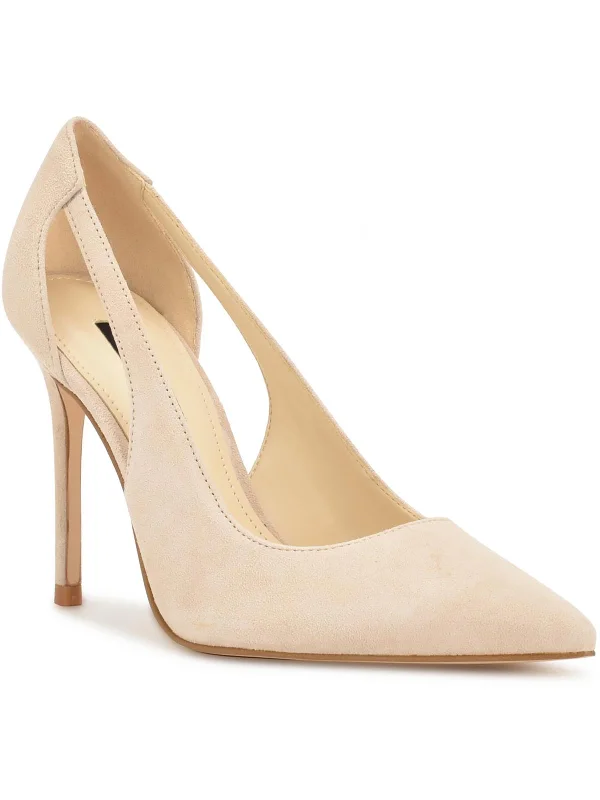 Favon Womens Suede Pointed Toe Pumps