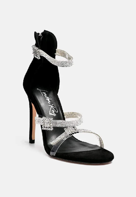 ines bling strap high heel sandals